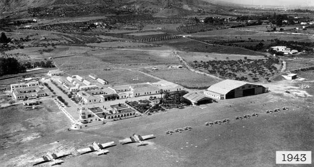 Aerial view of Malaga Airport in 1943.