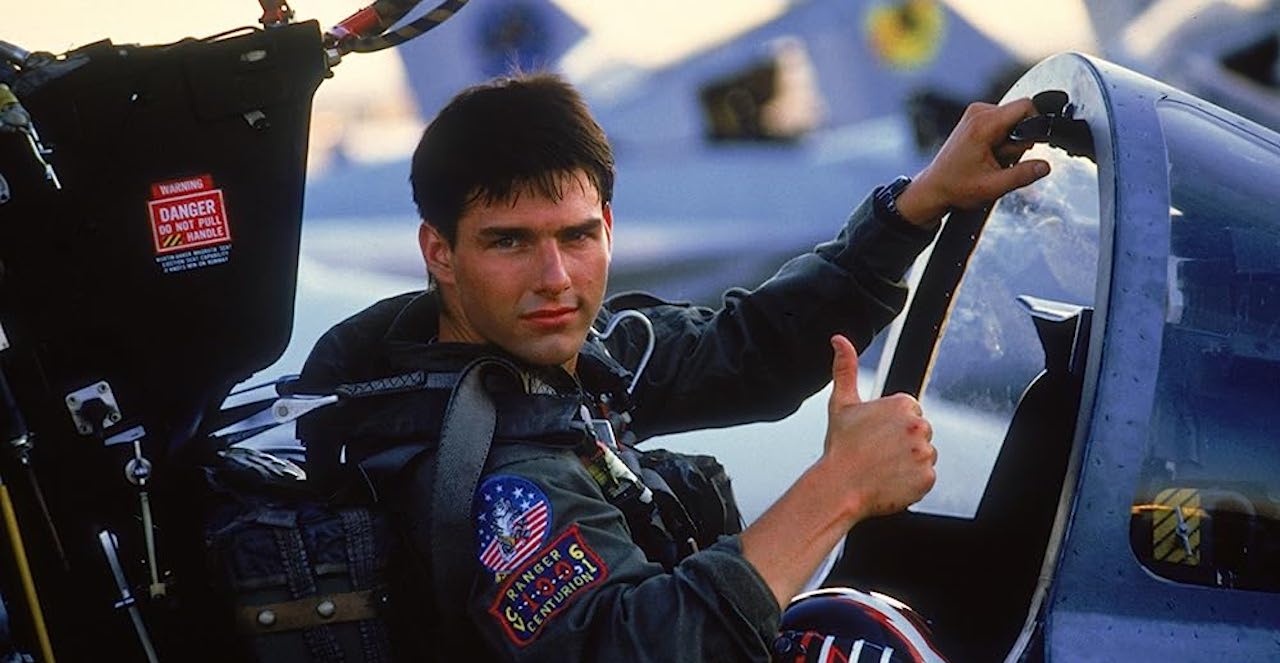 Photograph of the Top Gun star on the film set