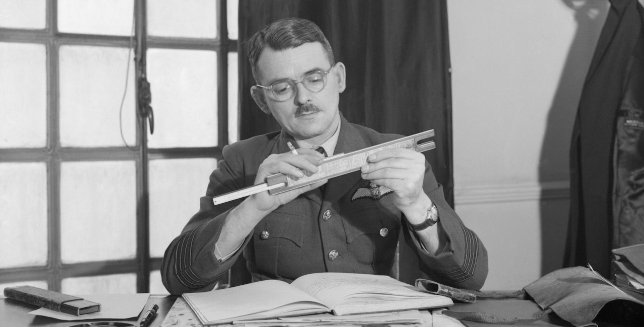 Frank Whittle in his studio