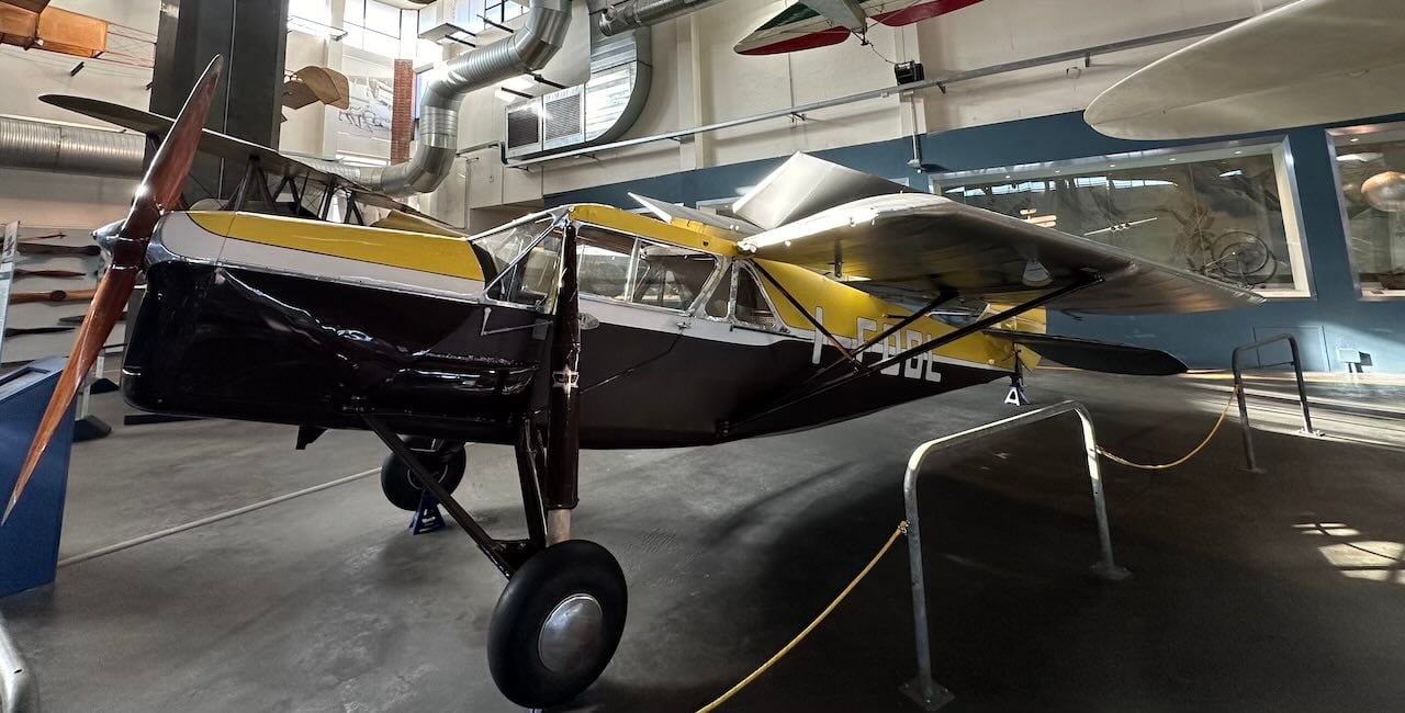 De Havilland DH 80 Puss Moth aircraft in Leonardo da Vinci museum