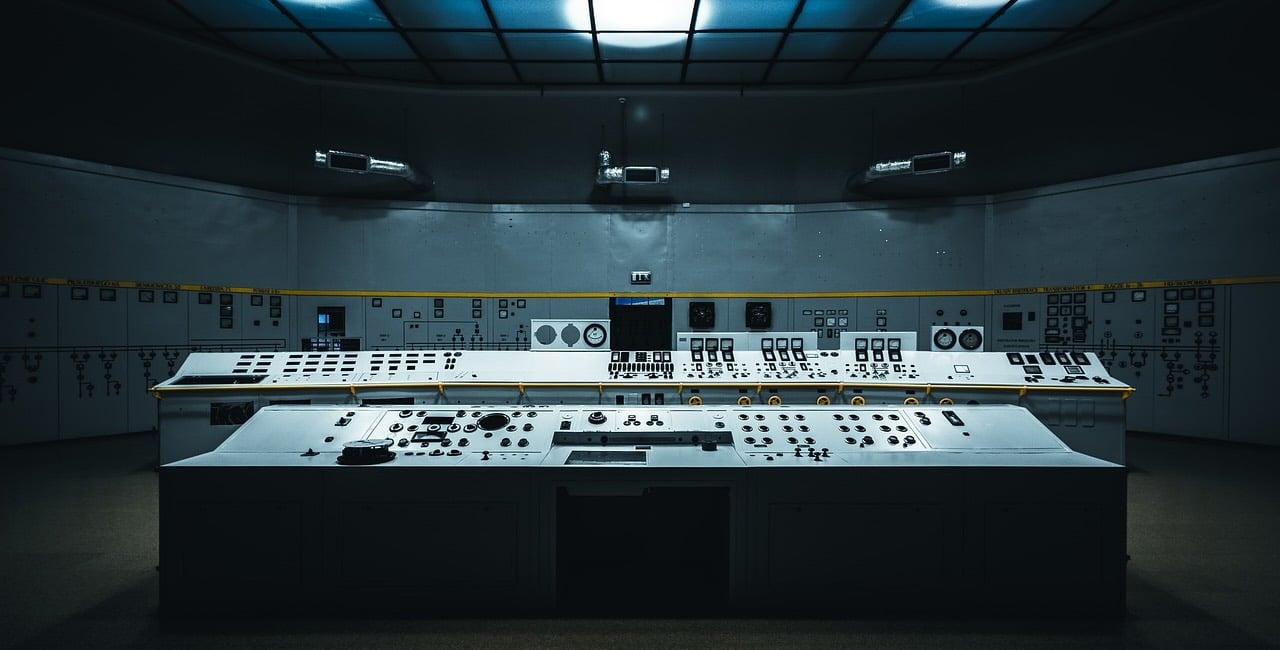 Control room in a control tower at an airport