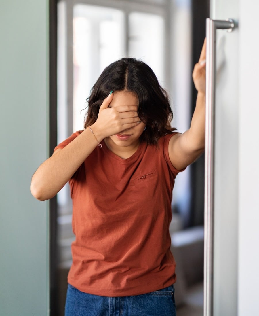 A woman suffering from first stage of hypoxia